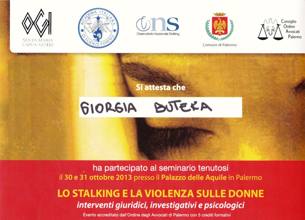 Seminario " LoStalking e la Violenza sulle Donne